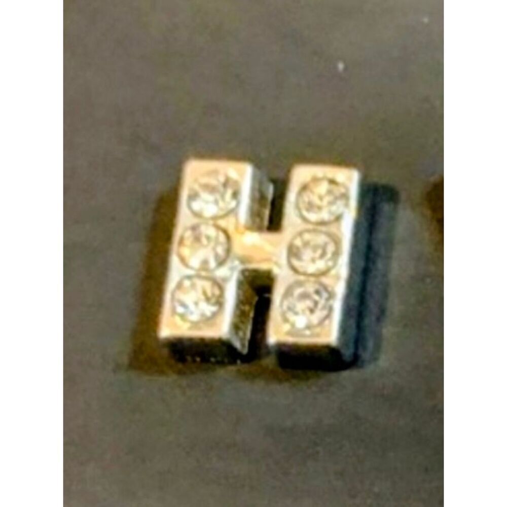 Rhinestone Letter H Charm For Floating Lockets